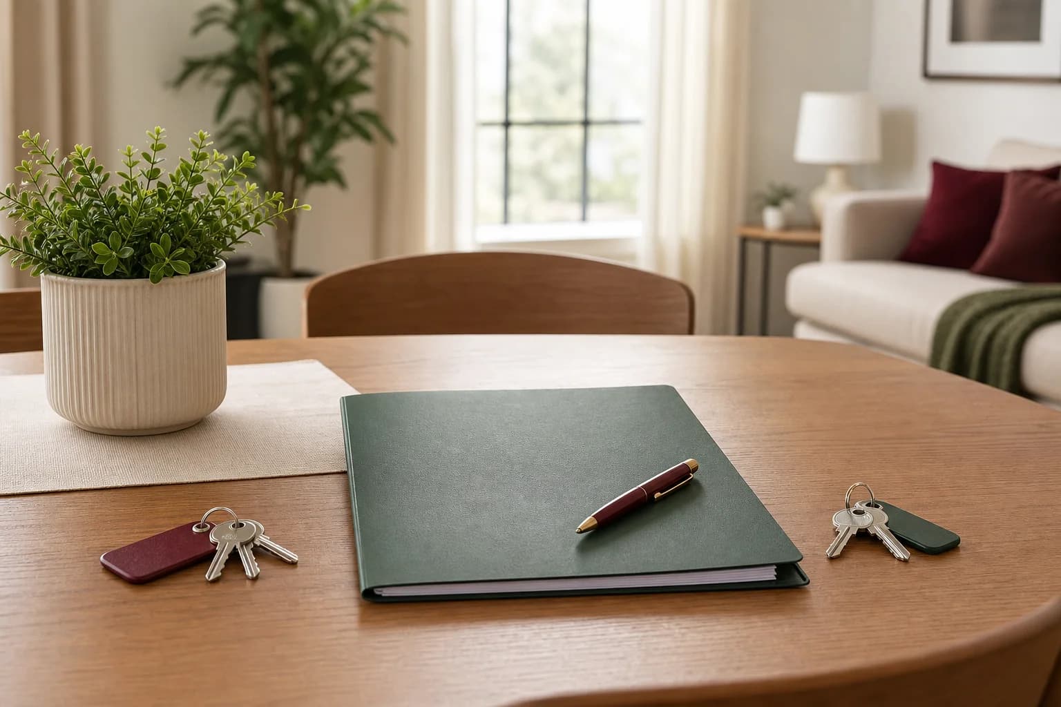 Property documents and keys on a table